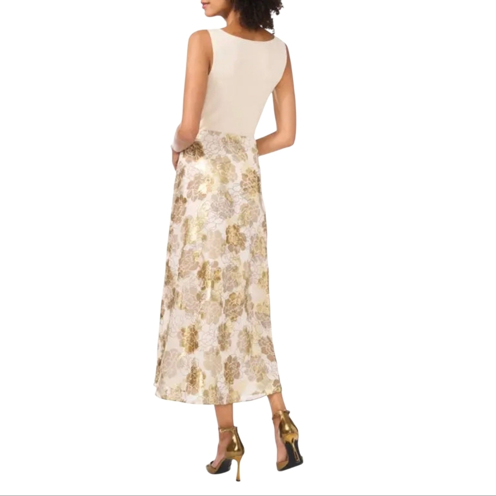 Vince Camuto Floral Maxi Skirt in Cream & Gold Size:XS - Picture 1 of 8